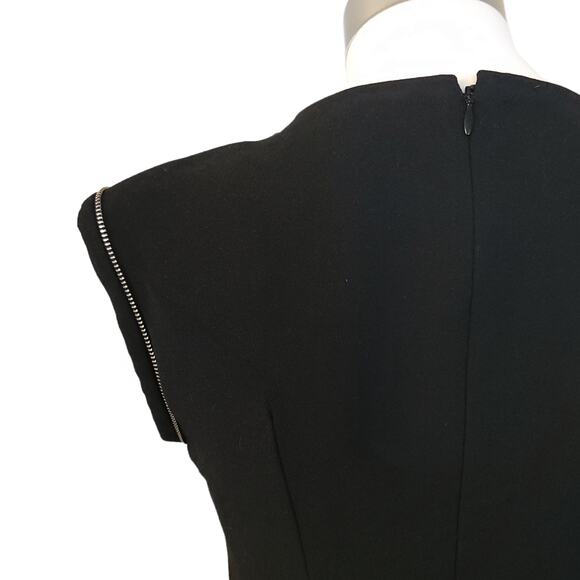 MAJE Raleuse sleeveless chain embellished crepe sheath dress in black Sz 1 S NEW - Picture 6 of 8